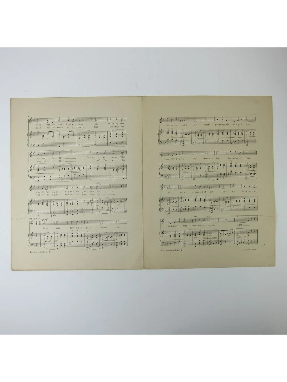 Sheet Music One Wonderful Night Clarence M. Jones F. Bushman Cover Antique 1914